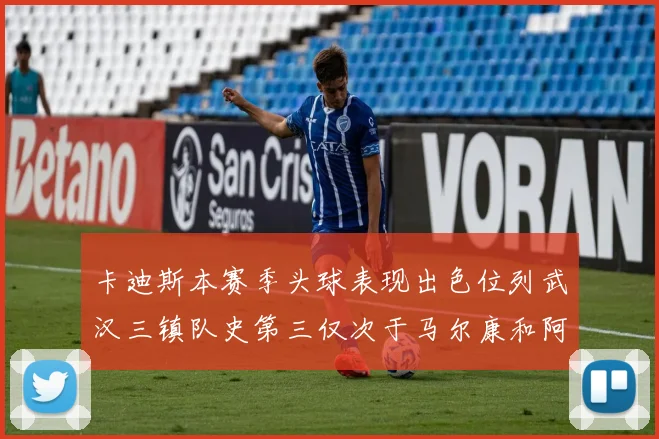 卡迪斯本赛季头球表现出色位列武汉三镇队史第三仅次于马尔康和阿齐兹